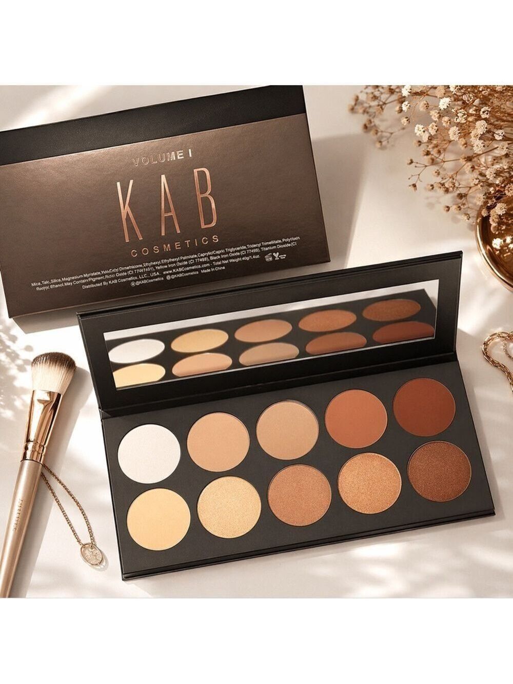 KAB Cosmetics Contour Palette Vol I Matte Bronzer Highlight Neutral Shades